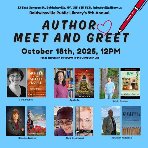 9th Author Meet and Greet on Sat. Oct. 18th