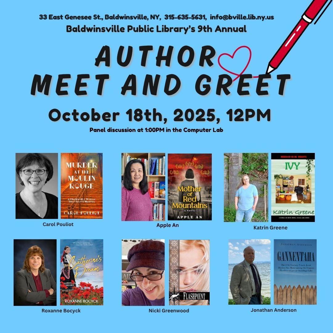 9th Author Meet and Greet on Sat. Oct. 18th